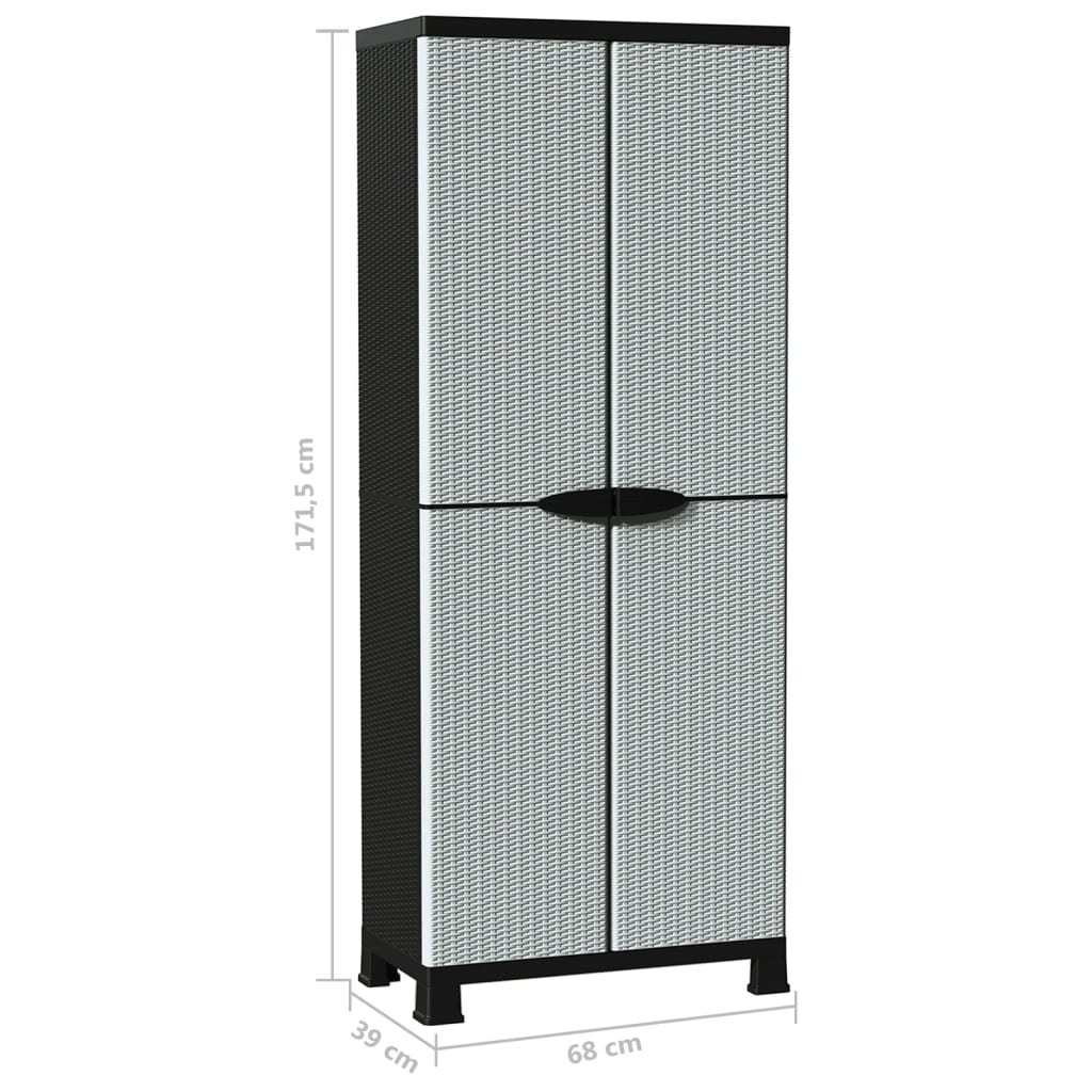 Plastic Cabinet 68x39x171.5 cm Rattan Design