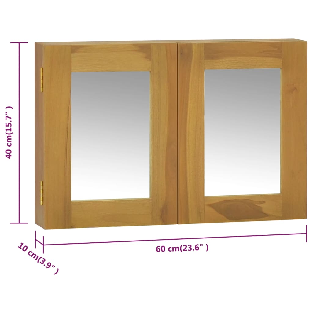 Mirror Cabinet 60x10x40 cm Solid Wood Teak