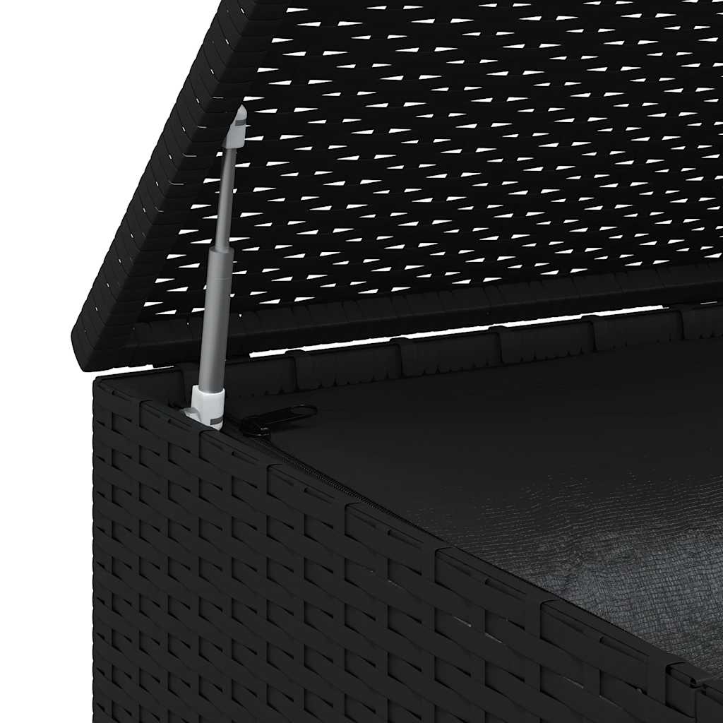 Garden Cushion Box PE Rattan 100x49x103.5 cm Black