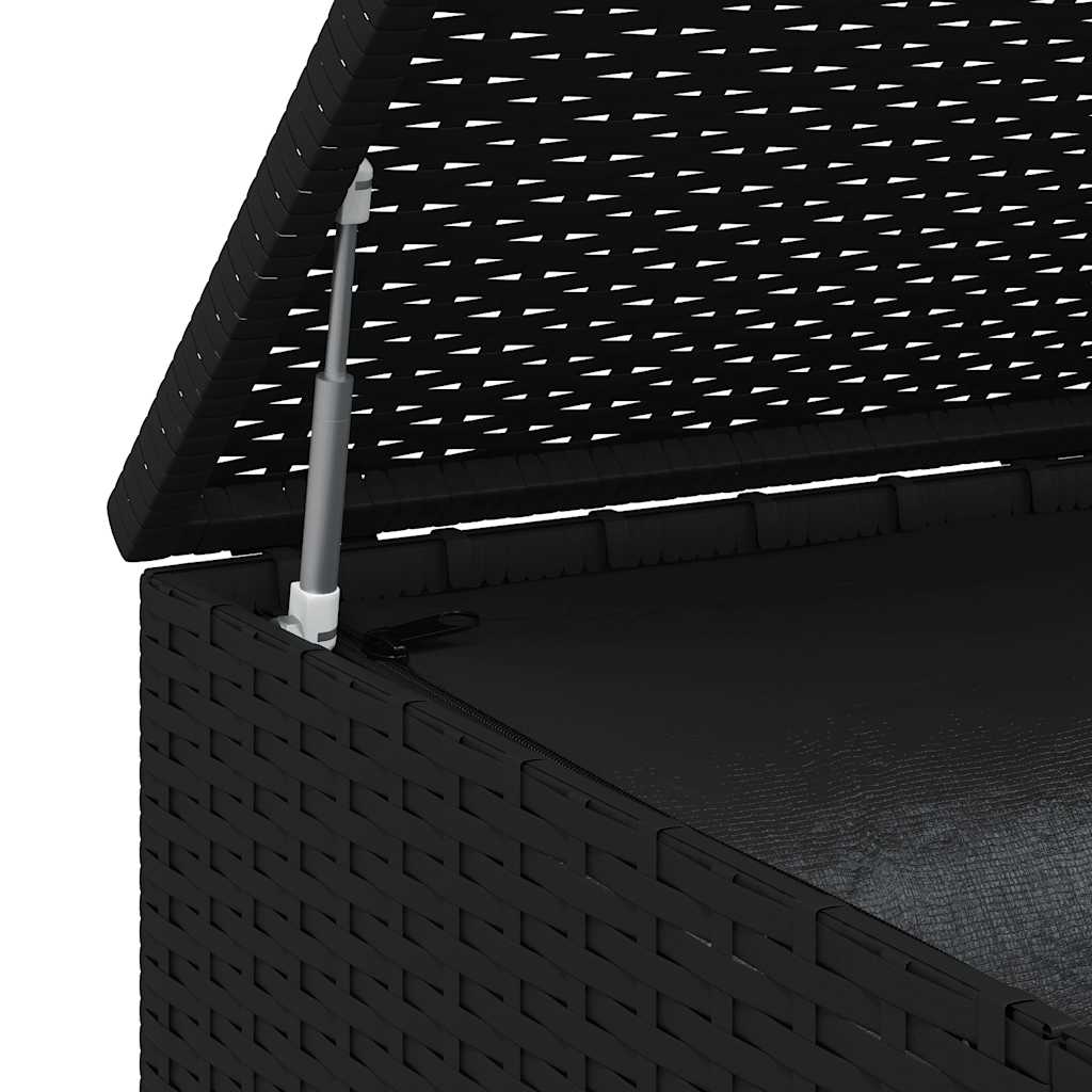Garden Cushion Box PE Rattan 100x97.5x104 cm Black