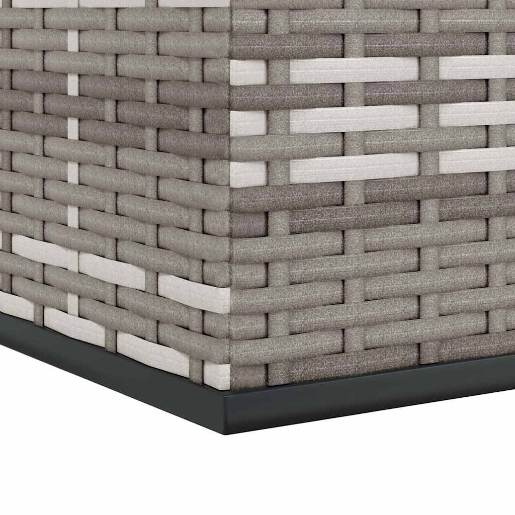 Garden Cushion Box PE Rattan 100x97.5x104 cm Grey