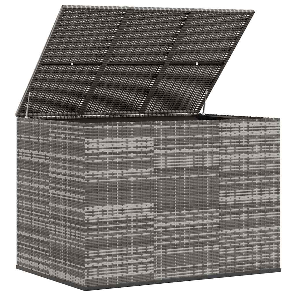 Garden Cushion Box PE Rattan 145x100x103 cm Grey