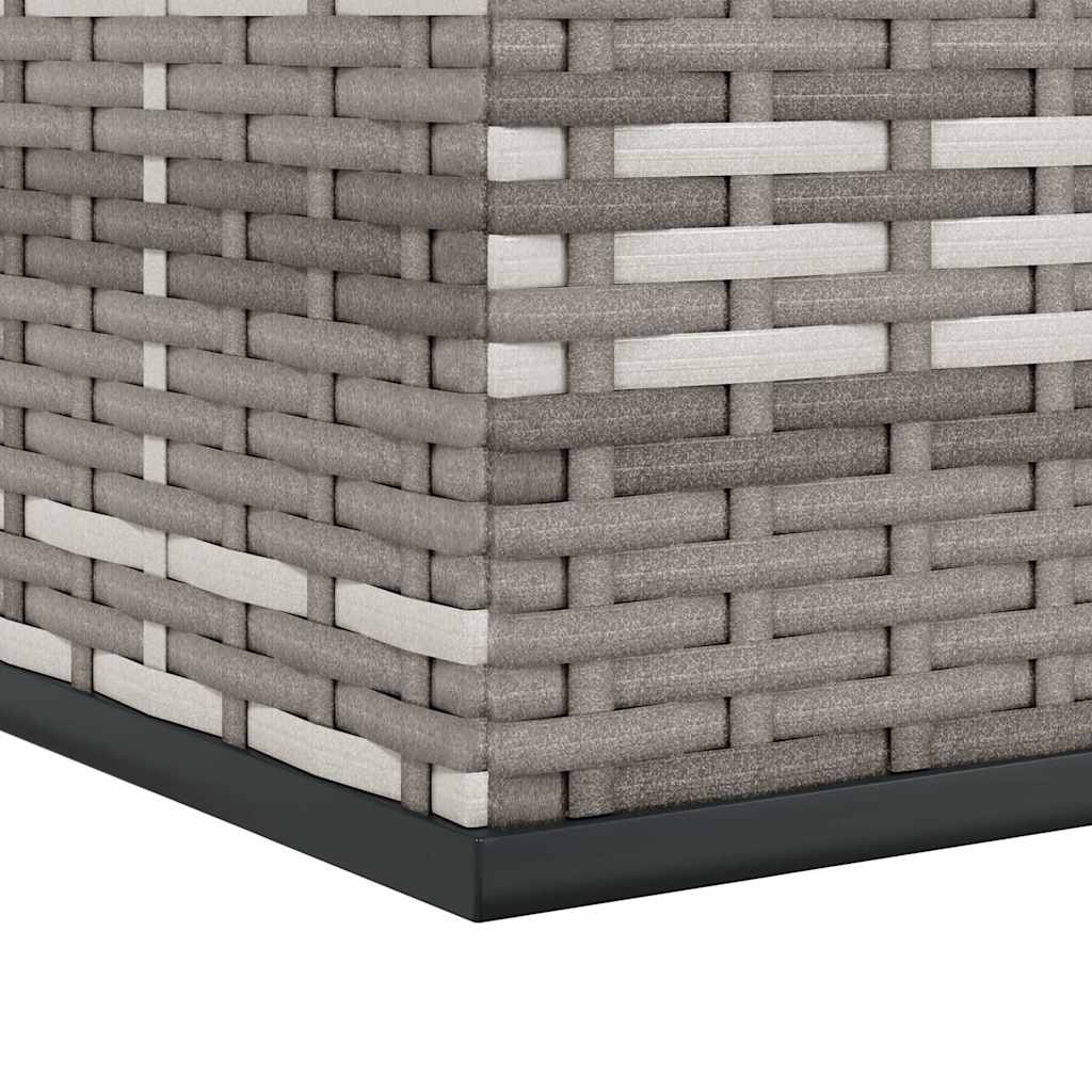 Garden Cushion Box PE Rattan 145x100x103 cm Grey