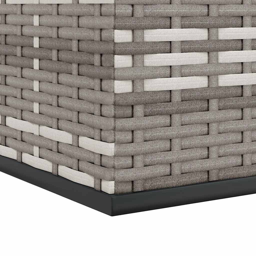 Garden Cushion Box PE Rattan 291x100.5x104 cm Grey