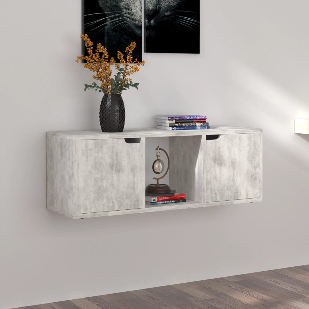 TV Cabinet Concrete 88.5x27.5x30.5 cm Engineered Wood