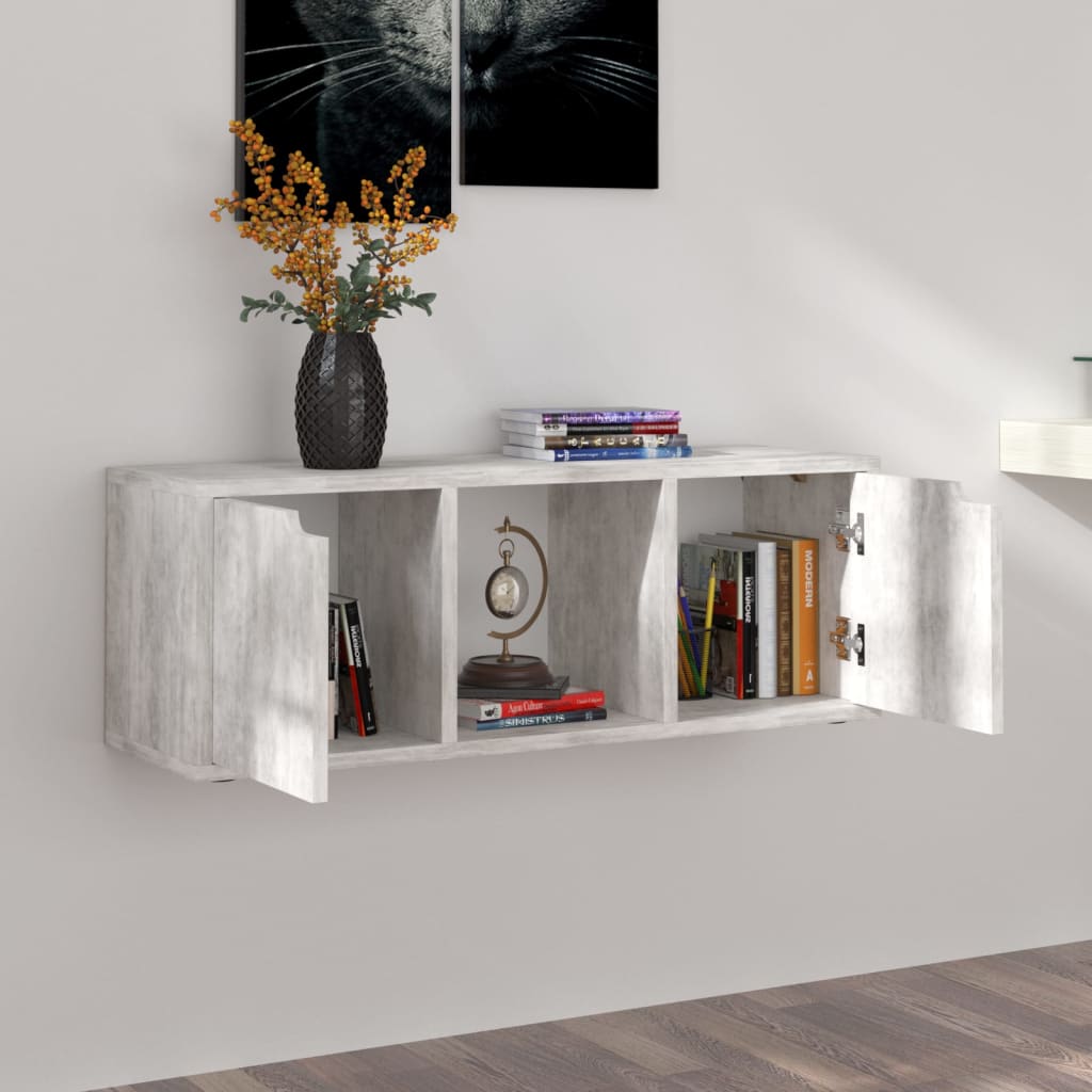 TV Cabinet Concrete 88.5x27.5x30.5 cm Engineered Wood