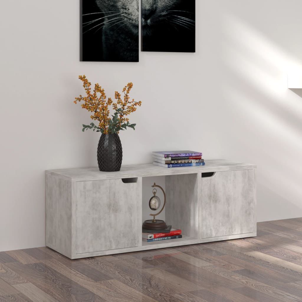 TV Cabinet Concrete 88.5x27.5x30.5 cm Engineered Wood