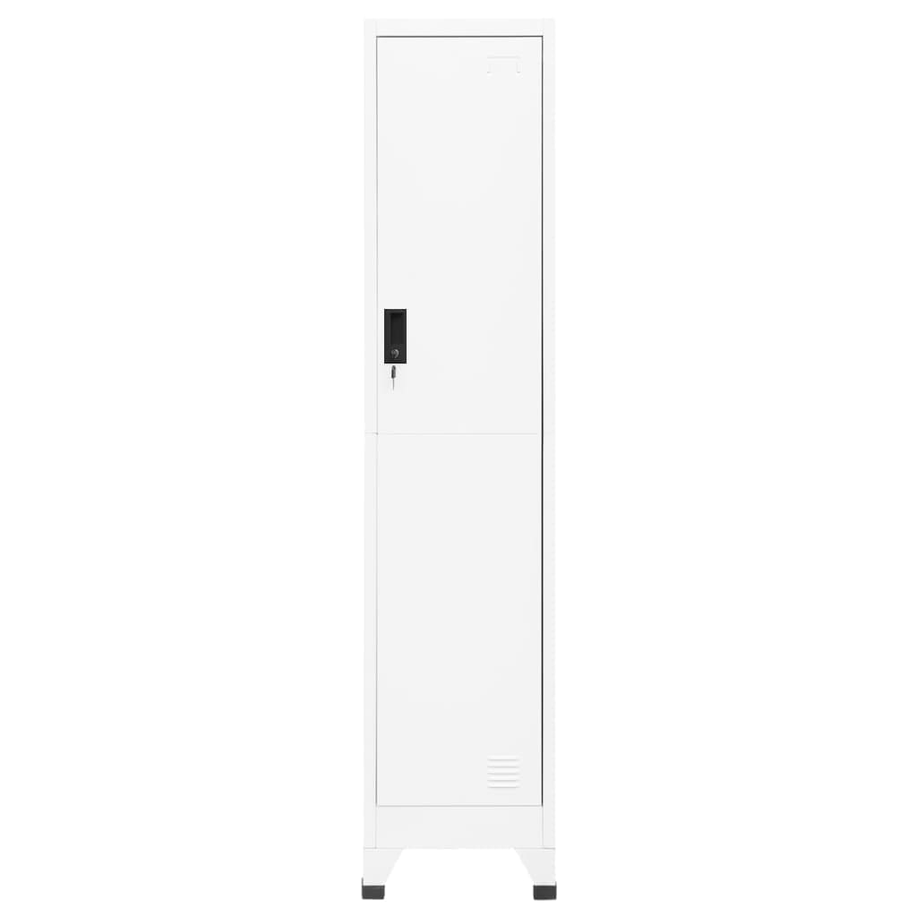 Locker Cabinet White 38x45x180 cm Steel