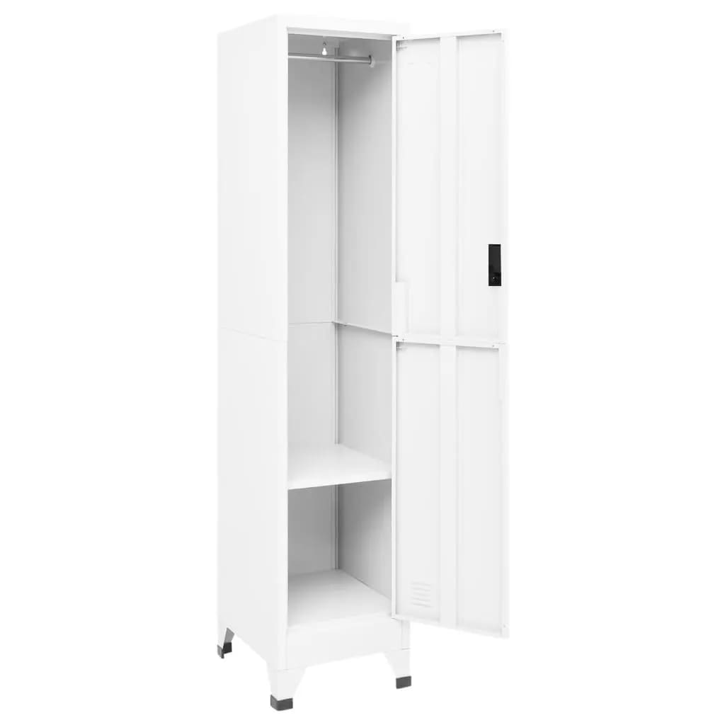 Locker Cabinet White 38x45x180 cm Steel