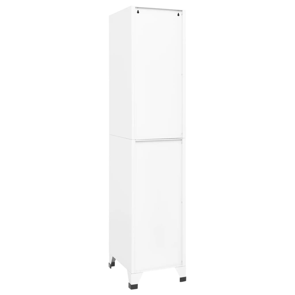 Locker Cabinet White 38x45x180 cm Steel