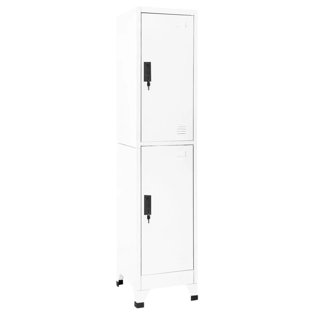 Locker Cabinet White 38x45x180 cm Steel