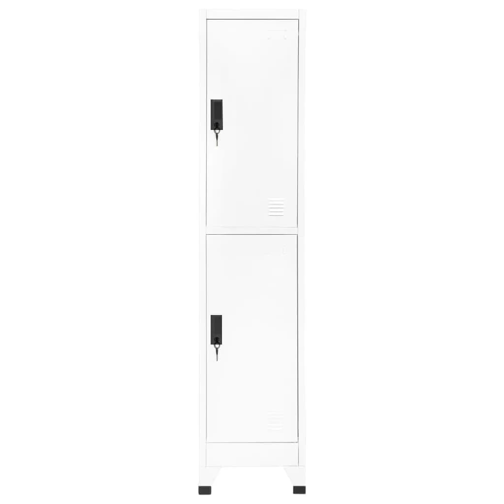 Locker Cabinet White 38x45x180 cm Steel