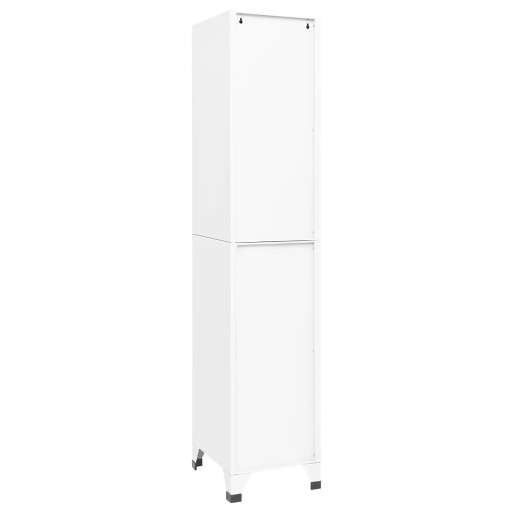 Locker Cabinet White 38x40x180 cm Steel