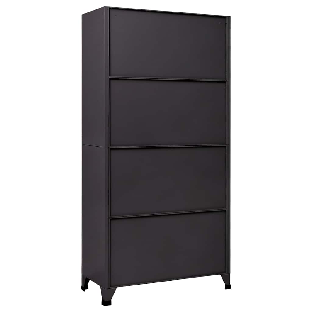 Locker Cabinet Anthracite and Red 90x40x180 cm Steel