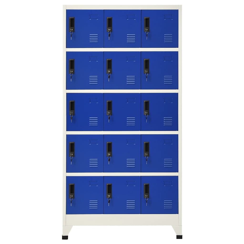 Locker Cabinet Grey and Blue 90x40x180 cm Steel