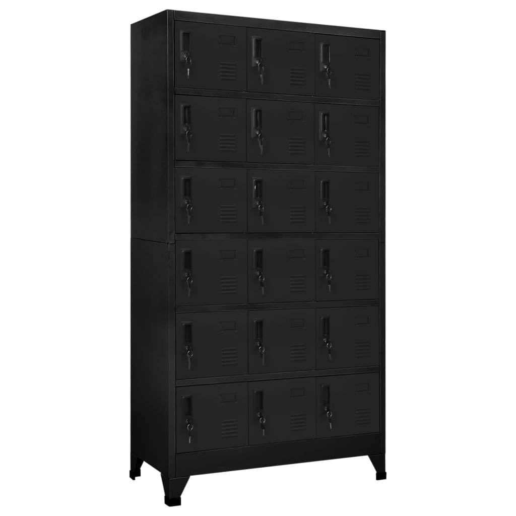 Locker Cabinet Black 90x40x180 cm Steel