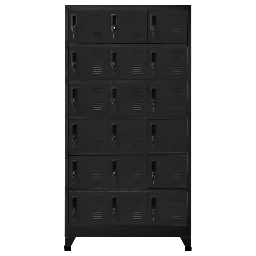 Locker Cabinet Black 90x40x180 cm Steel