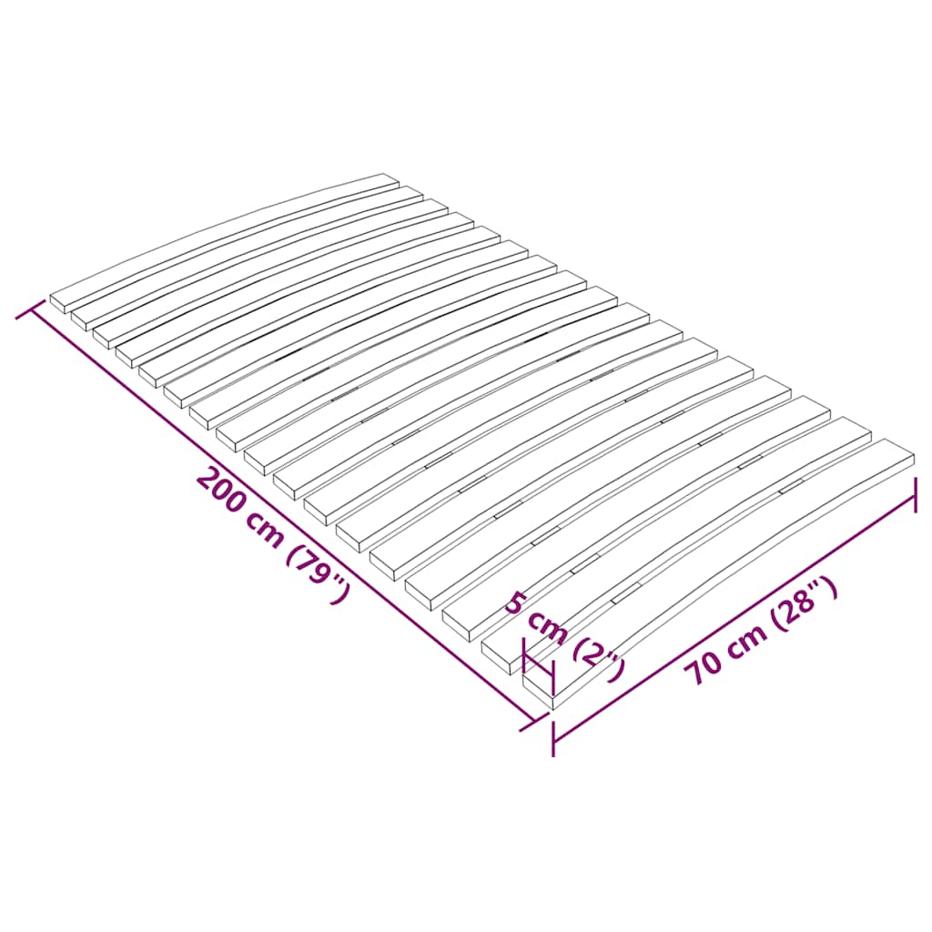 Bed Slats Replacement with 17 Slats 70x200 cm