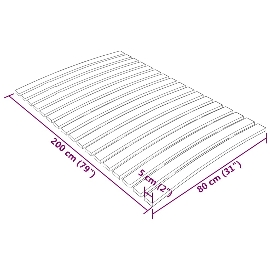 Bed Slats Replacement with 17 Slats 80x200 cm