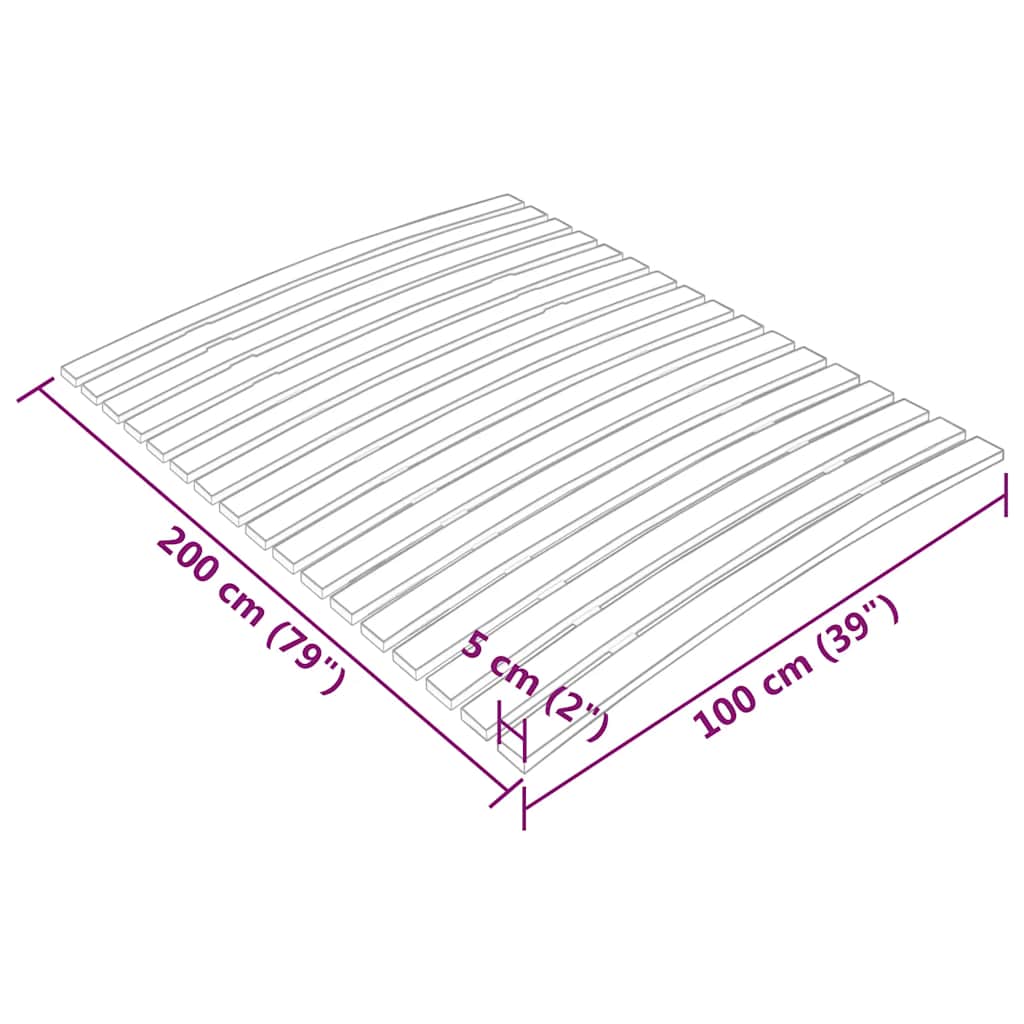 Bed Slats Replacement with 17 Slats 100x200 cm