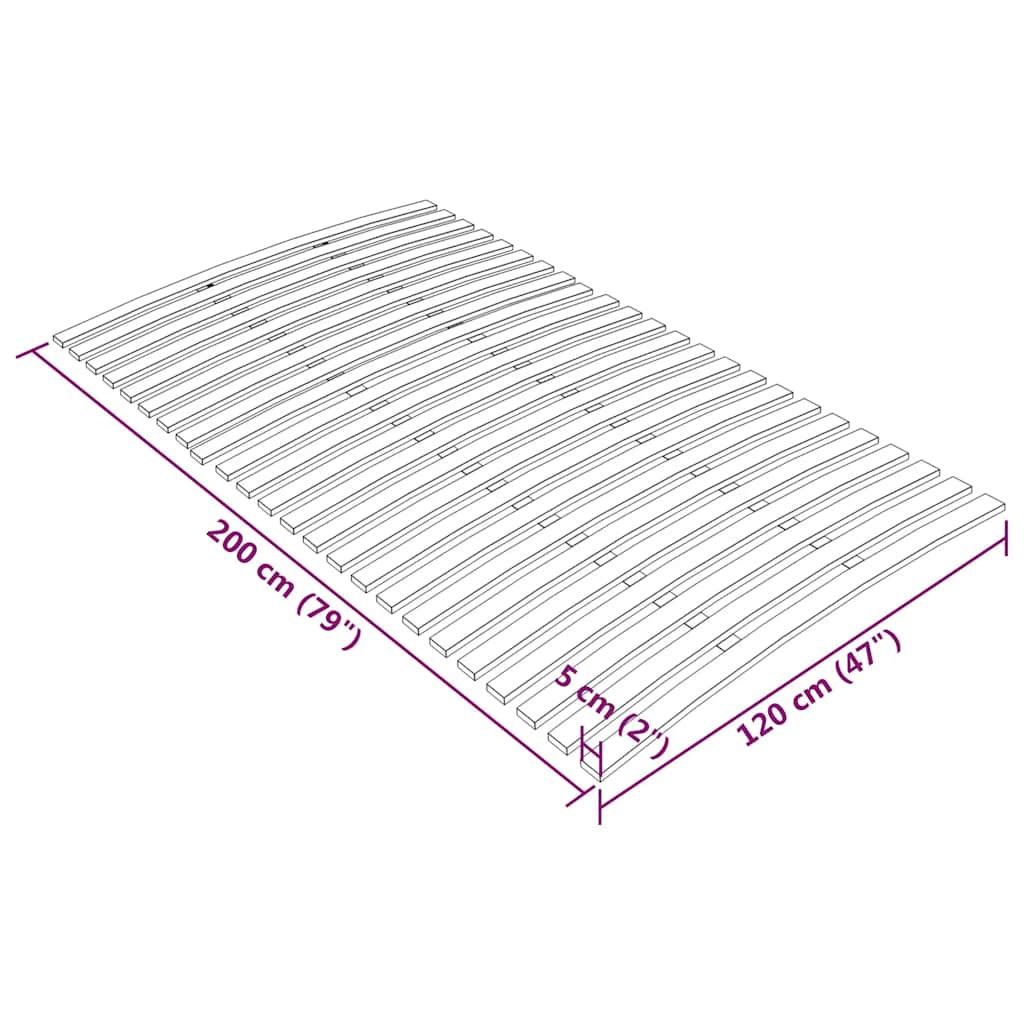Bed Slats Replacement with 24 Slats 120x200 cm