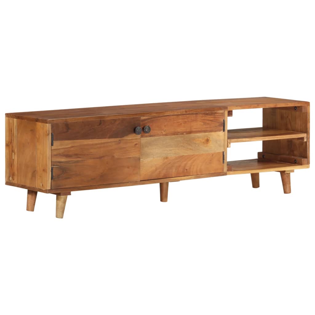 TV Cabinet Solid Wood Acacia with Honey Finish 140x30x40 cm