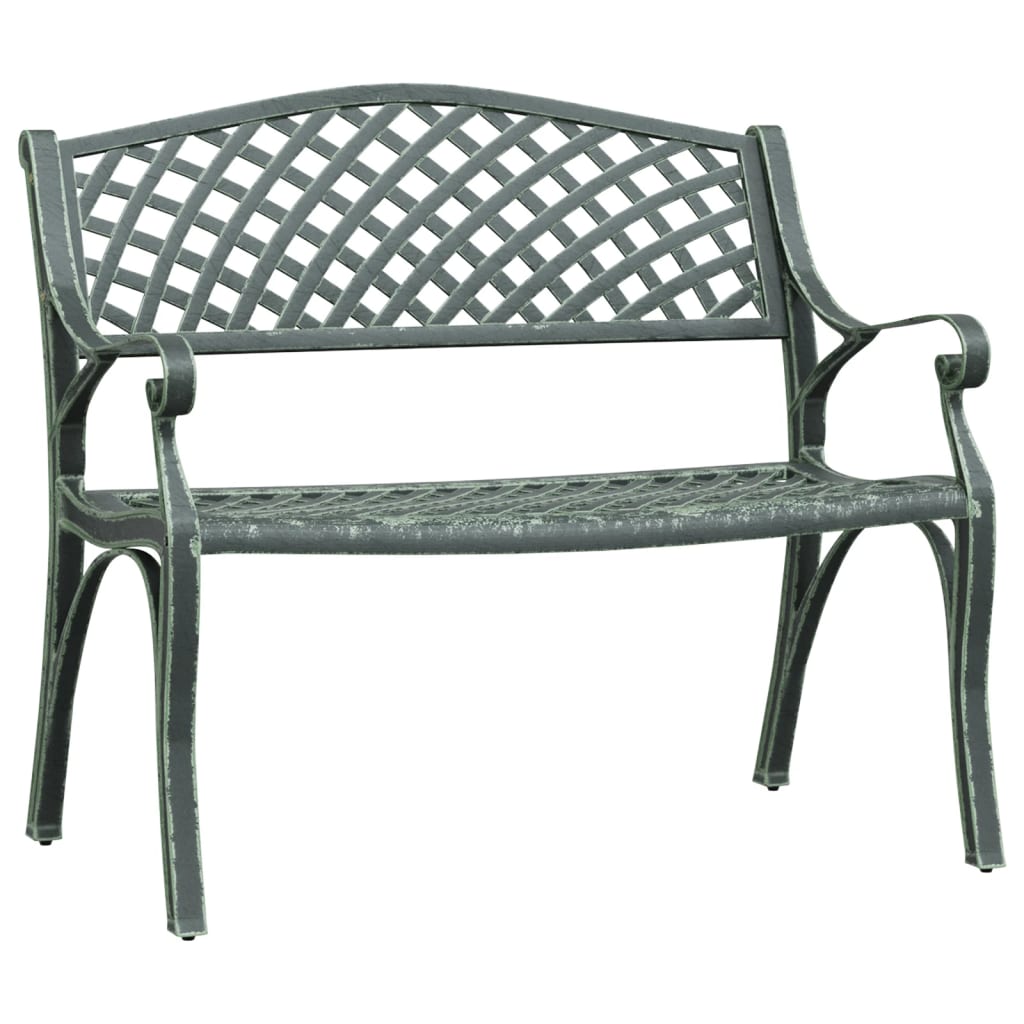Garden Bench 102 cm Cast Aluminium Green