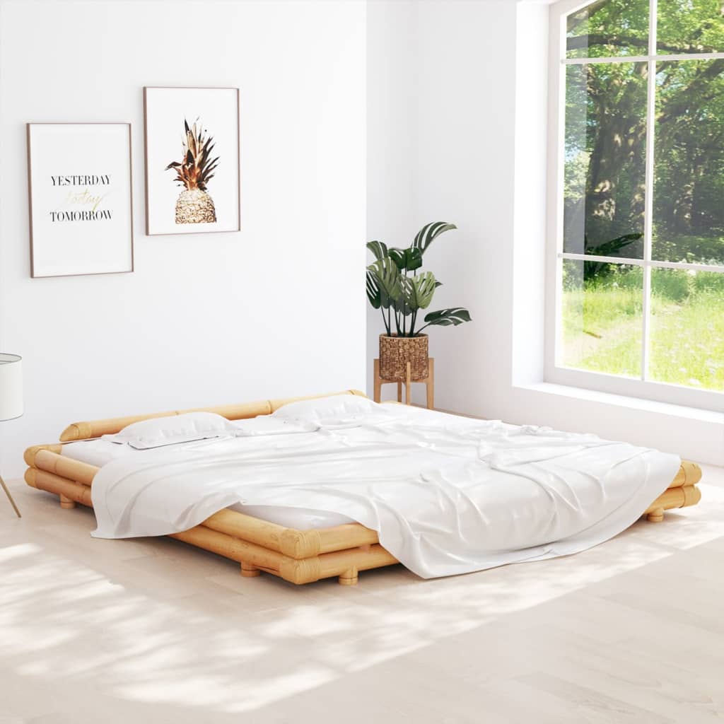 Bed Frame without Mattress Bamboo 200x200 cm