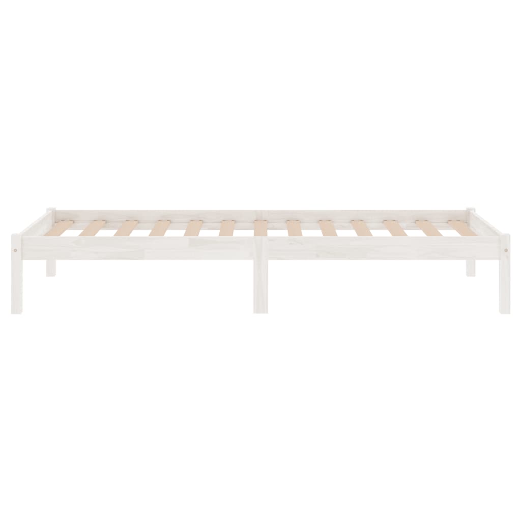 Bed Frame without Mattress White Solid Wood Small Single