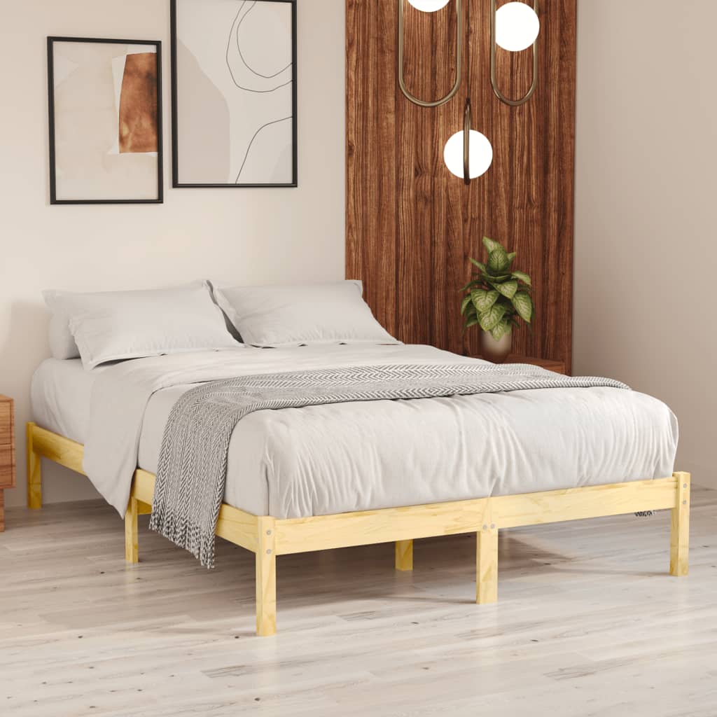 Bed Frame without Mattress Solid Wood Double