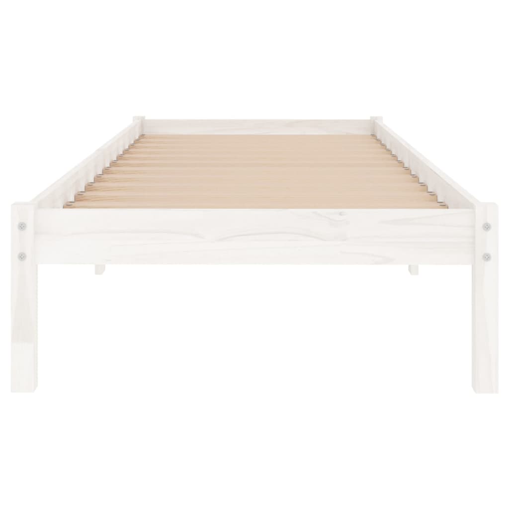 810003 vidaXL Bed Frame without Mattress White Solid Wood 90x200 cm