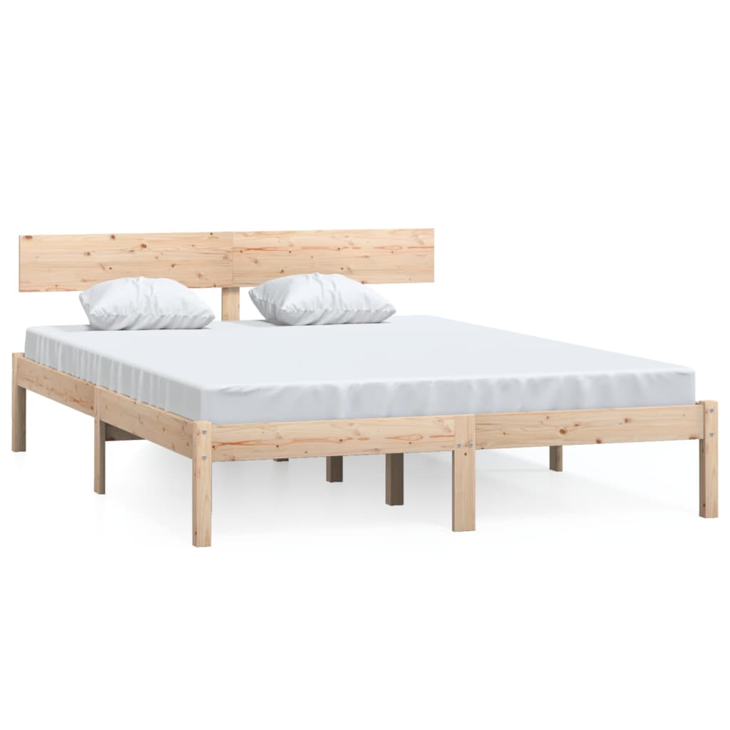 Bed Frame without Mattress Solid Wood Pine Double