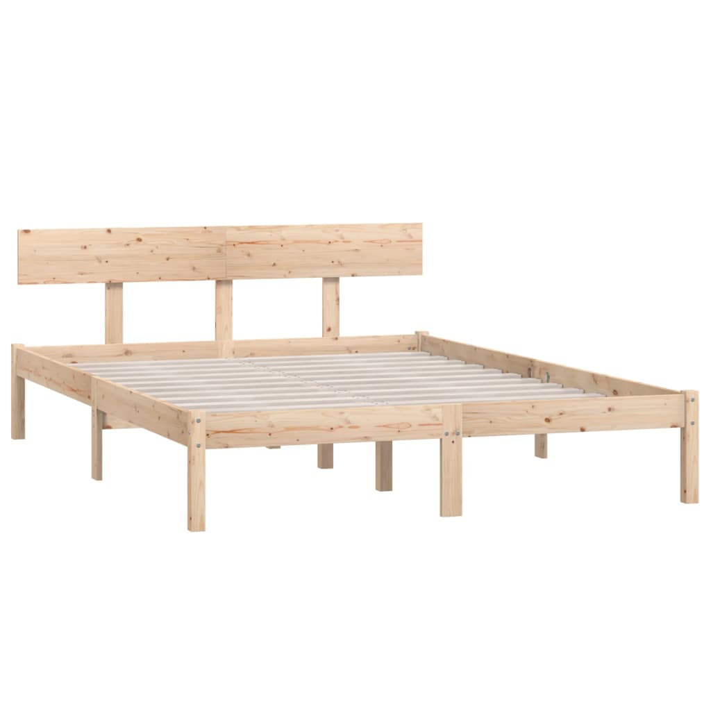 Bed Frame without Mattress Solid Wood Pine Double