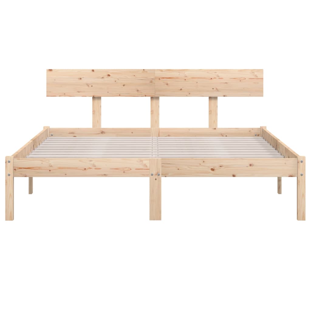 Bed Frame without Mattress Solid Wood Pine Double