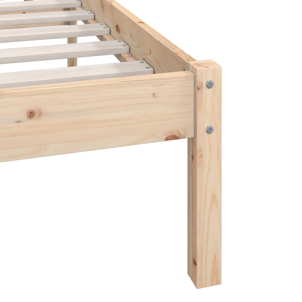 Bed Frame without Mattress Solid Wood Pine Double
