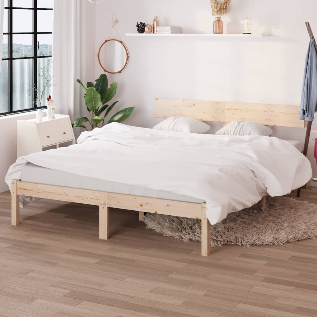 Bed Frame without Mattress Solid Wood Pine Double