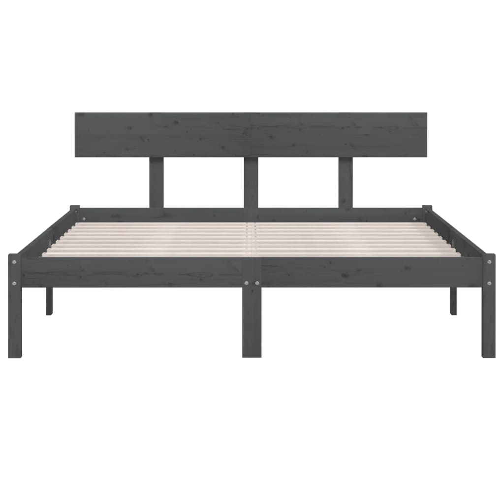 Bed Frame without Mattress Grey Solid Wood 120x200 cm
