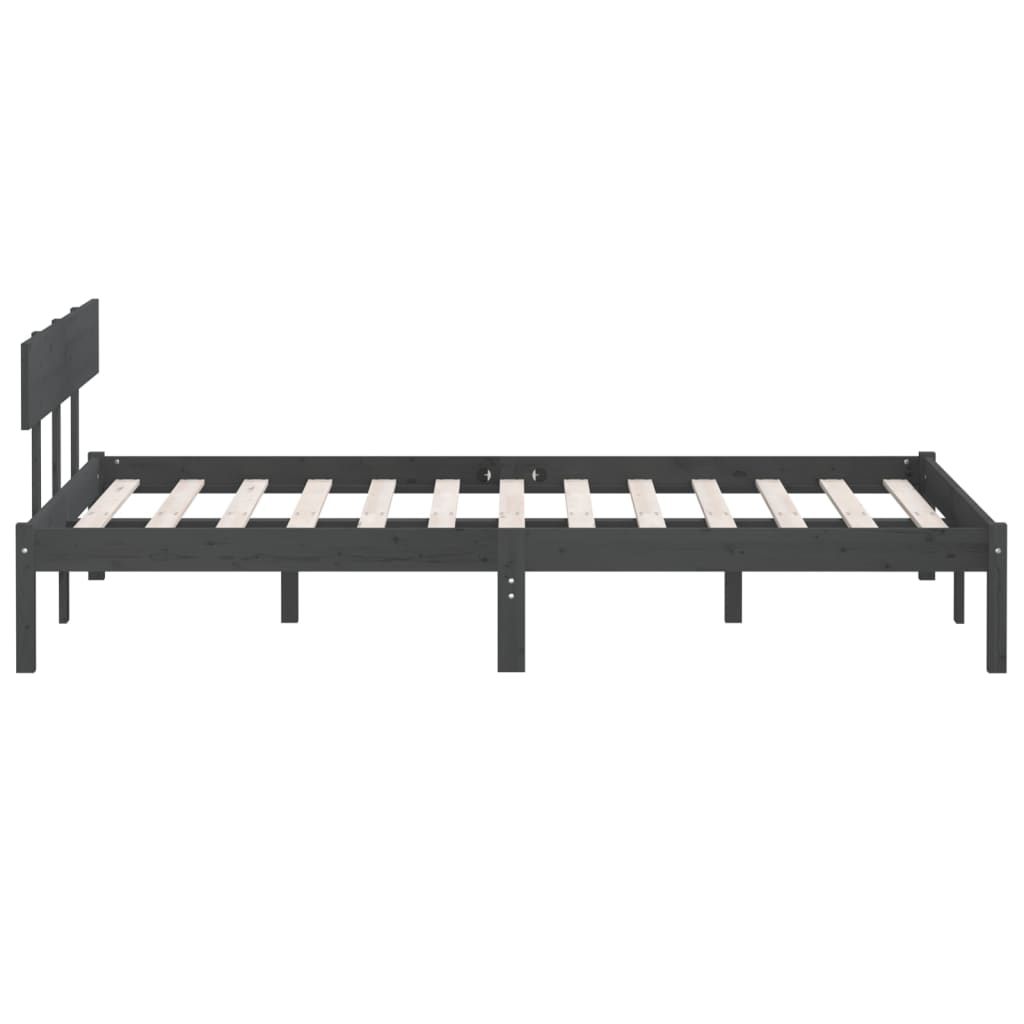 Bed Frame without Mattress Grey Solid Wood 120x200 cm