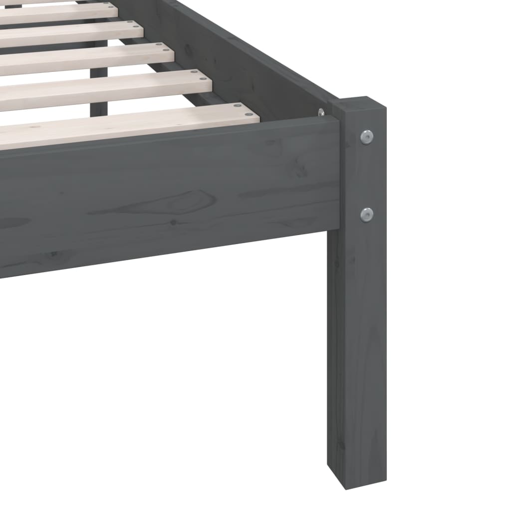 Bed Frame without Mattress Grey Solid Wood 120x200 cm