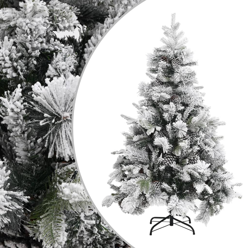 Christmas Tree with Flocked Snow&Cones 150 cm PVC&PE
