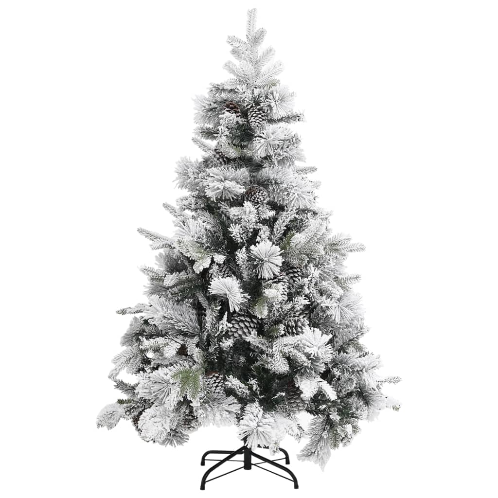 Christmas Tree with Flocked Snow&Cones 150 cm PVC&PE