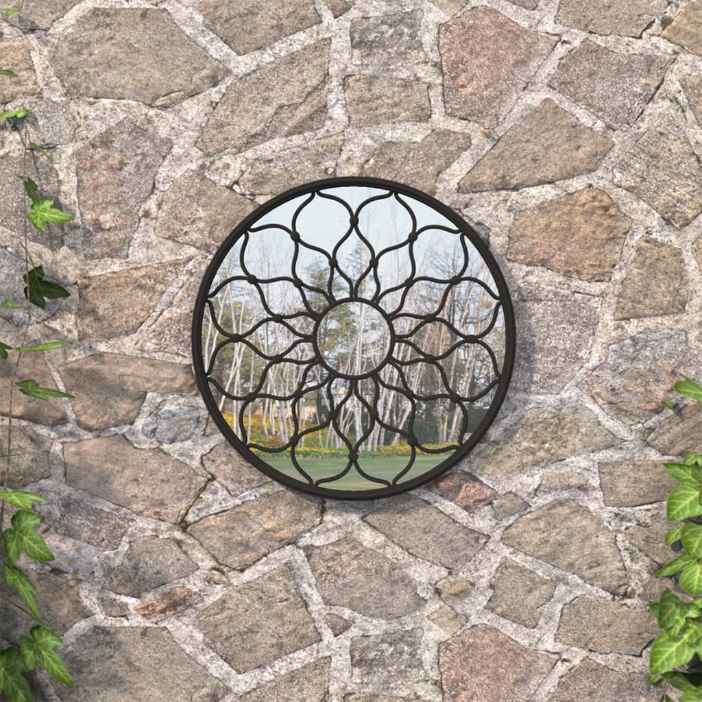 Garden Mirror Iron Round For Outdoor Use