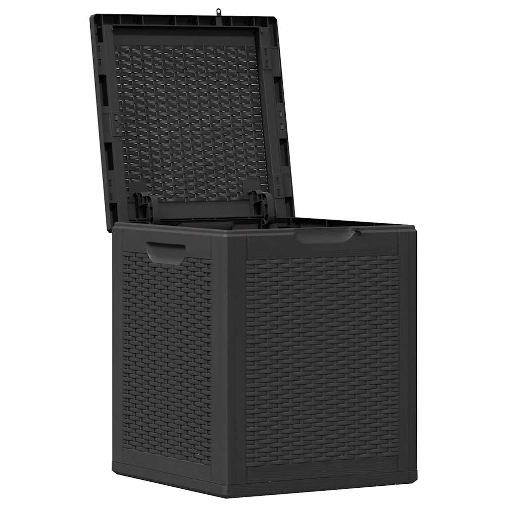 Garden Storage Box 90L Black PP Rattan