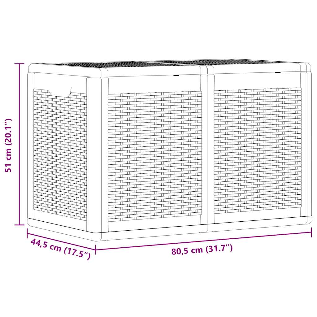 Garden Storage Box 180L Black PP Rattan
