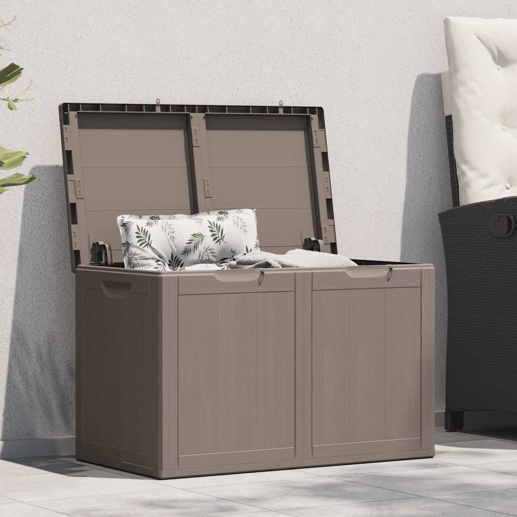 Garden Storage Box 180L Brown PP Wood Look