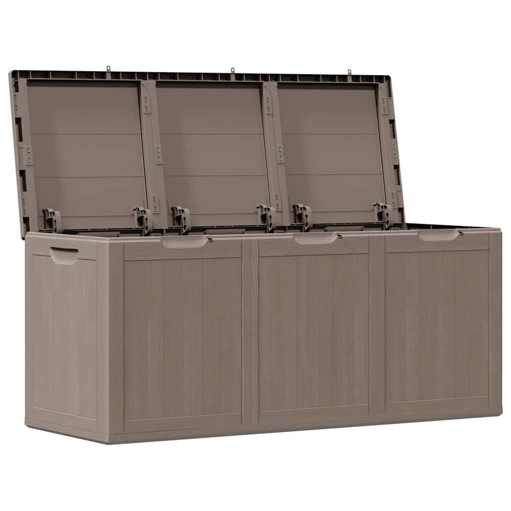 Garden Storage Box 270L Brown PP Wood Look