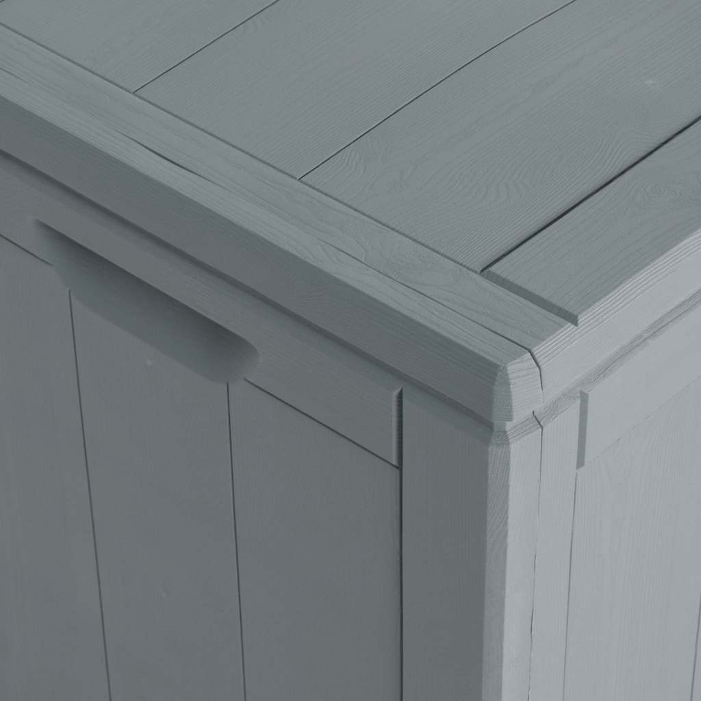 Garden Storage Box 180L Grey PP Wood Look