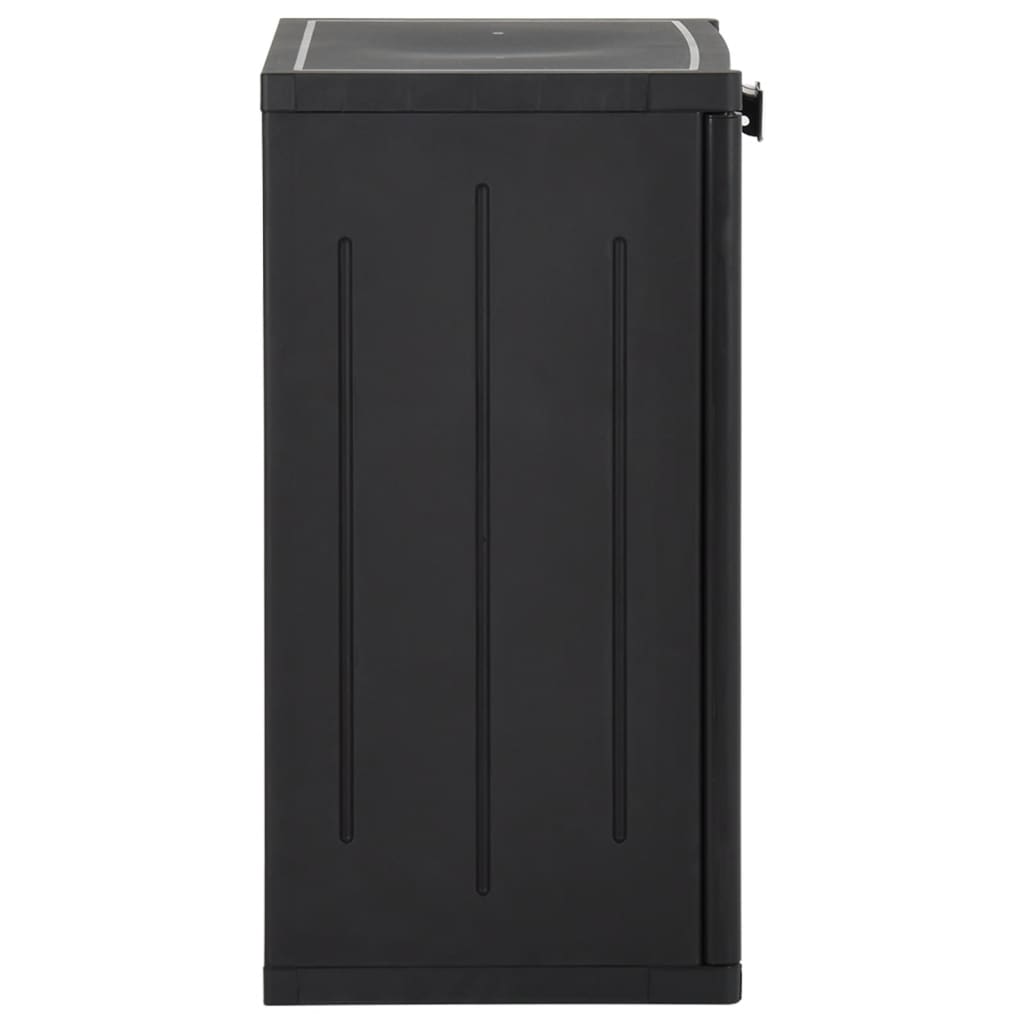 Garden Storage Cabinet Black 65x45x88 cm PP Rattan