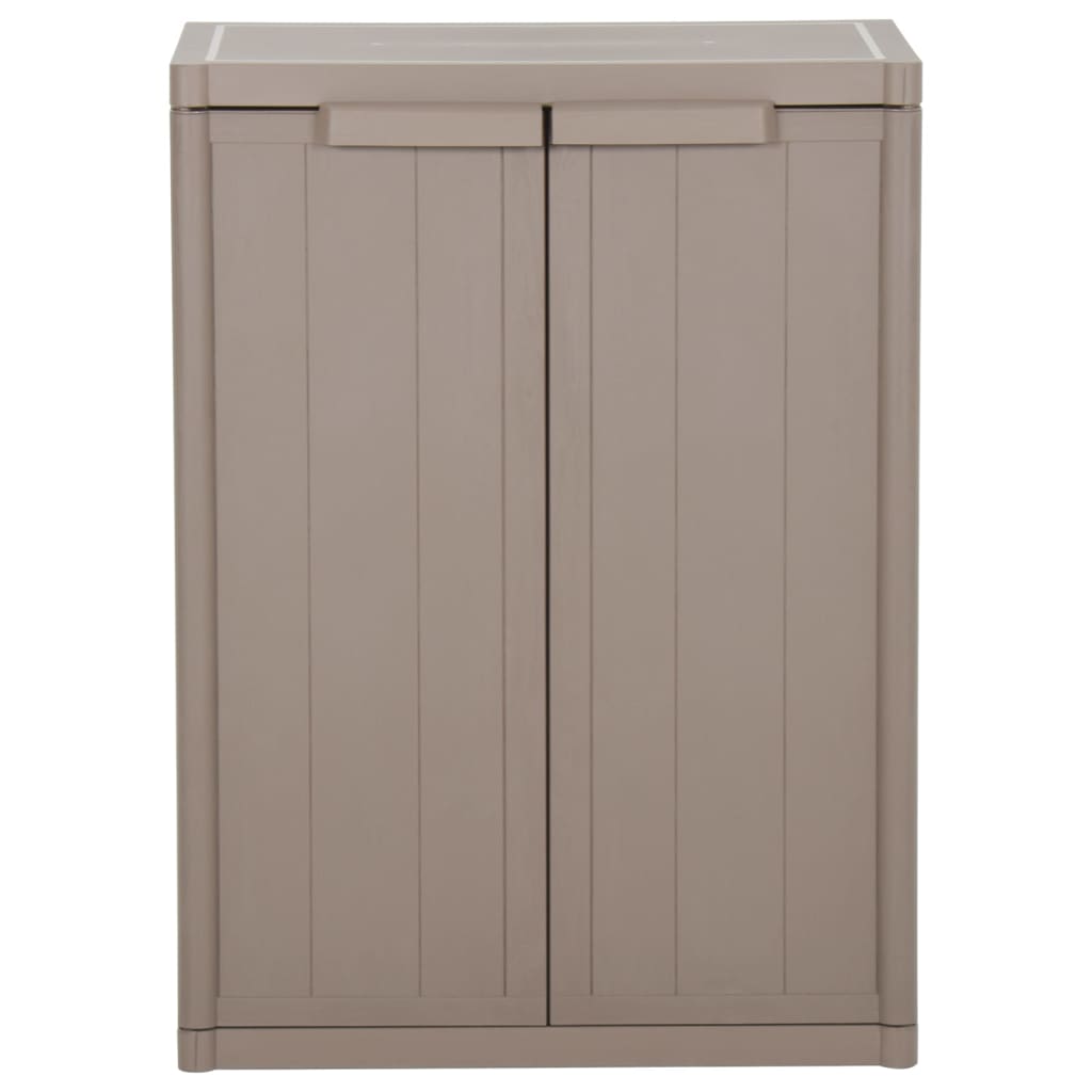 Garden Storage Cabinet Brown 65x45x88 cm PP Wood Look