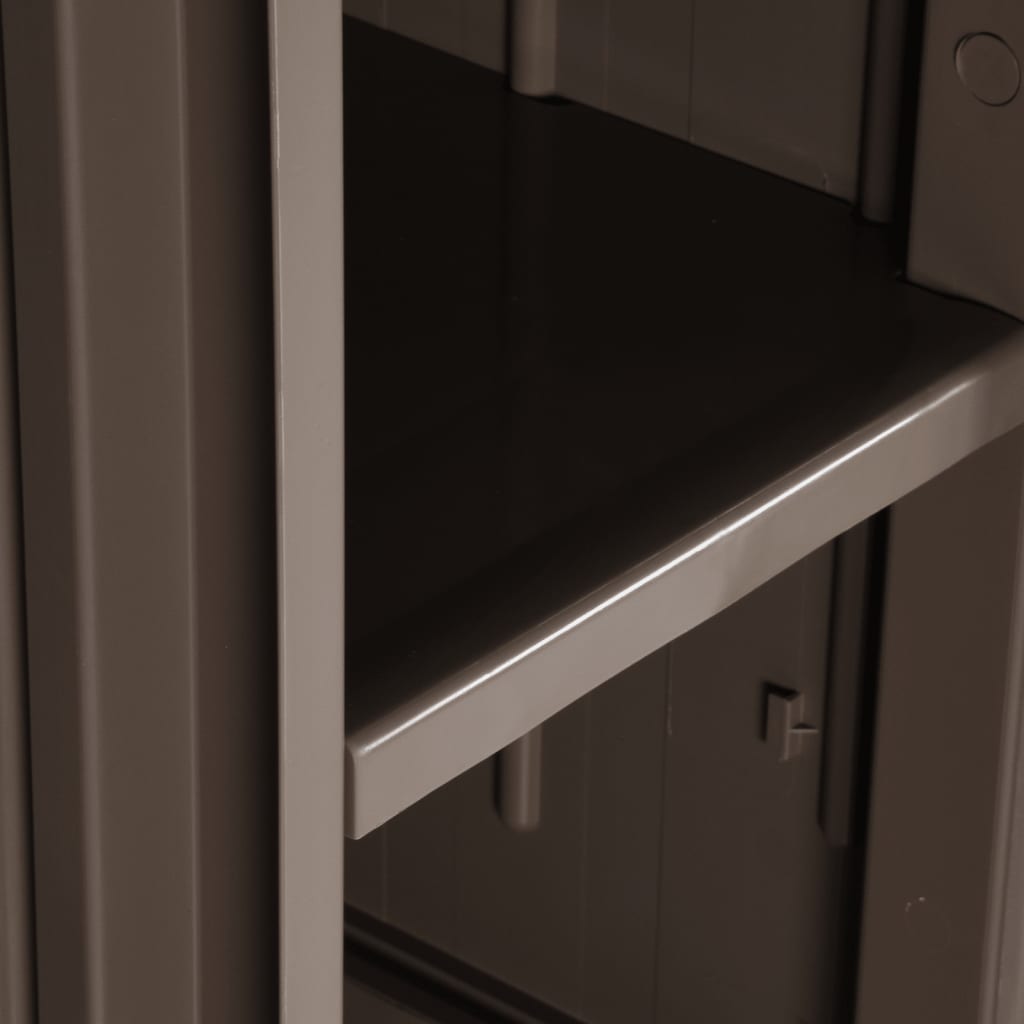 Garden Storage Cabinet Brown 65x45x172 cm PP Wood Look